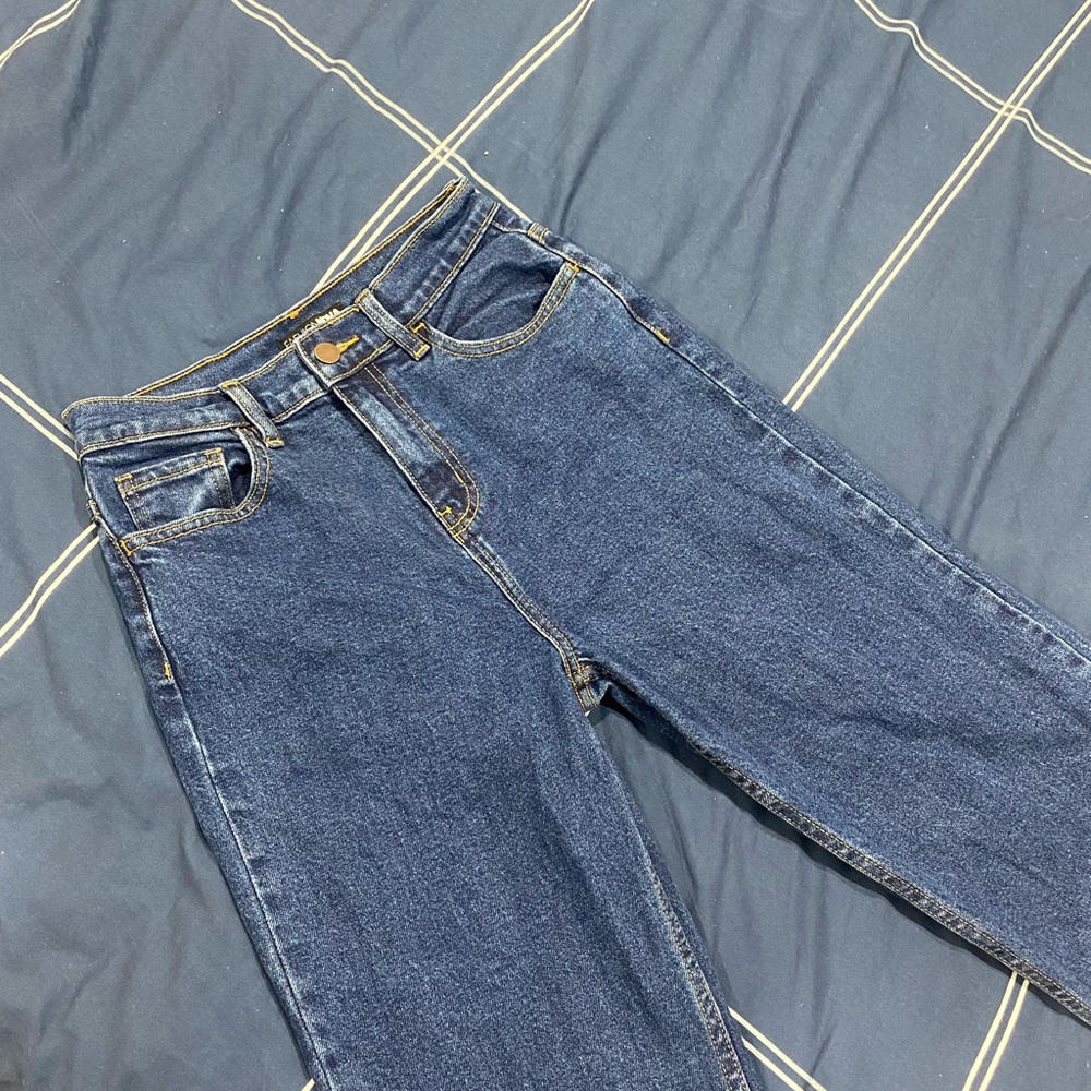 Fashion Nova Mom Jeans Dark Blue